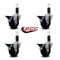 Service Caster 3.5'' Soft Rubber Swivel 1-1/4'' Expanding Stem Caster Set with Brake, 4PK SCC-EX20S3514-SRS-PLB-114-4 - alternate 2